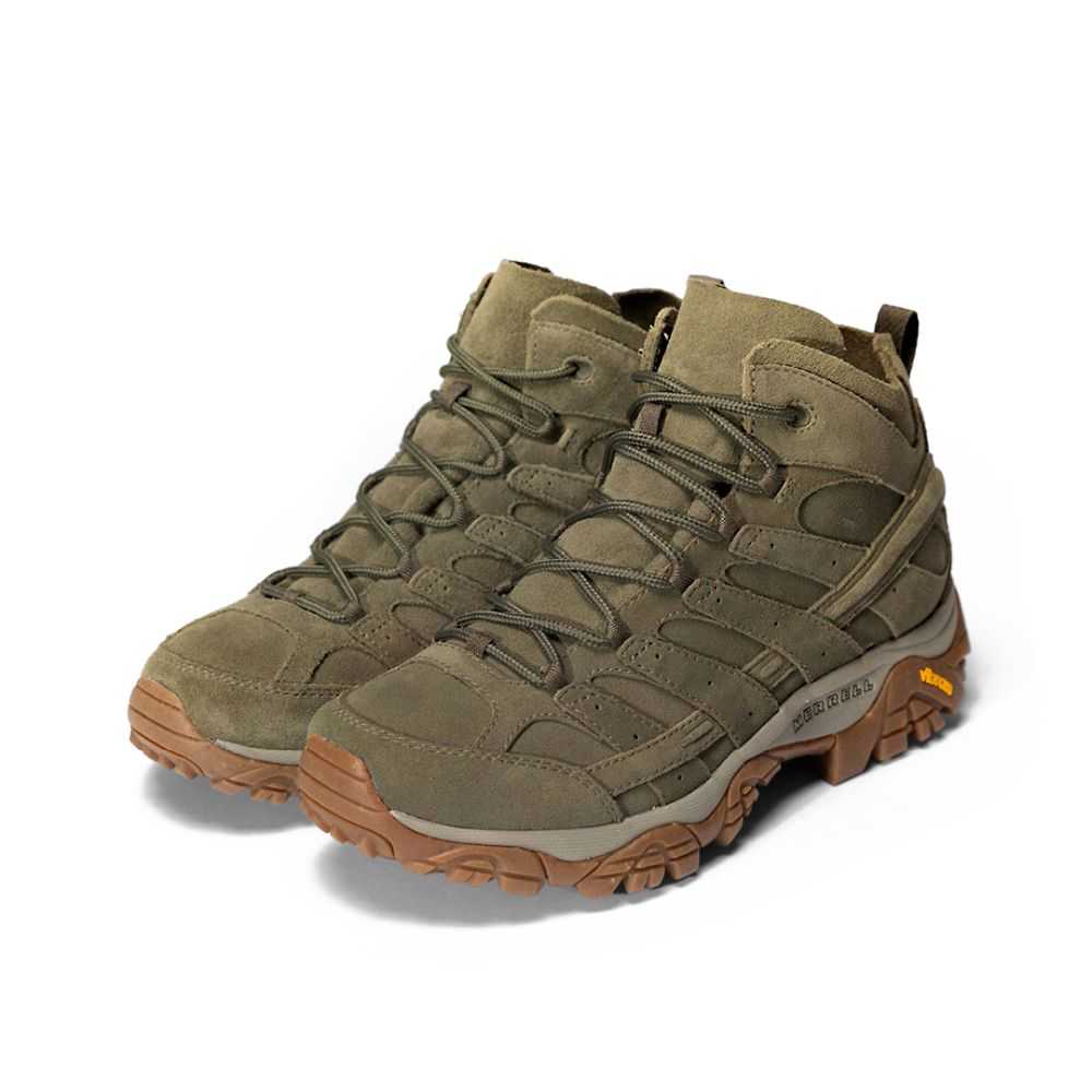 Men's Merrell Moab 2 Decon Mid Hiking Boots Olive | Israel-2640317