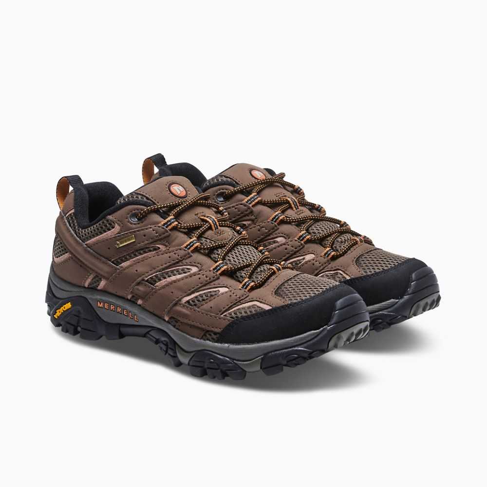 Men's Merrell Moab 2 GORE -TEX® Wide Width Hiking Shoes Brown | Israel-3128940