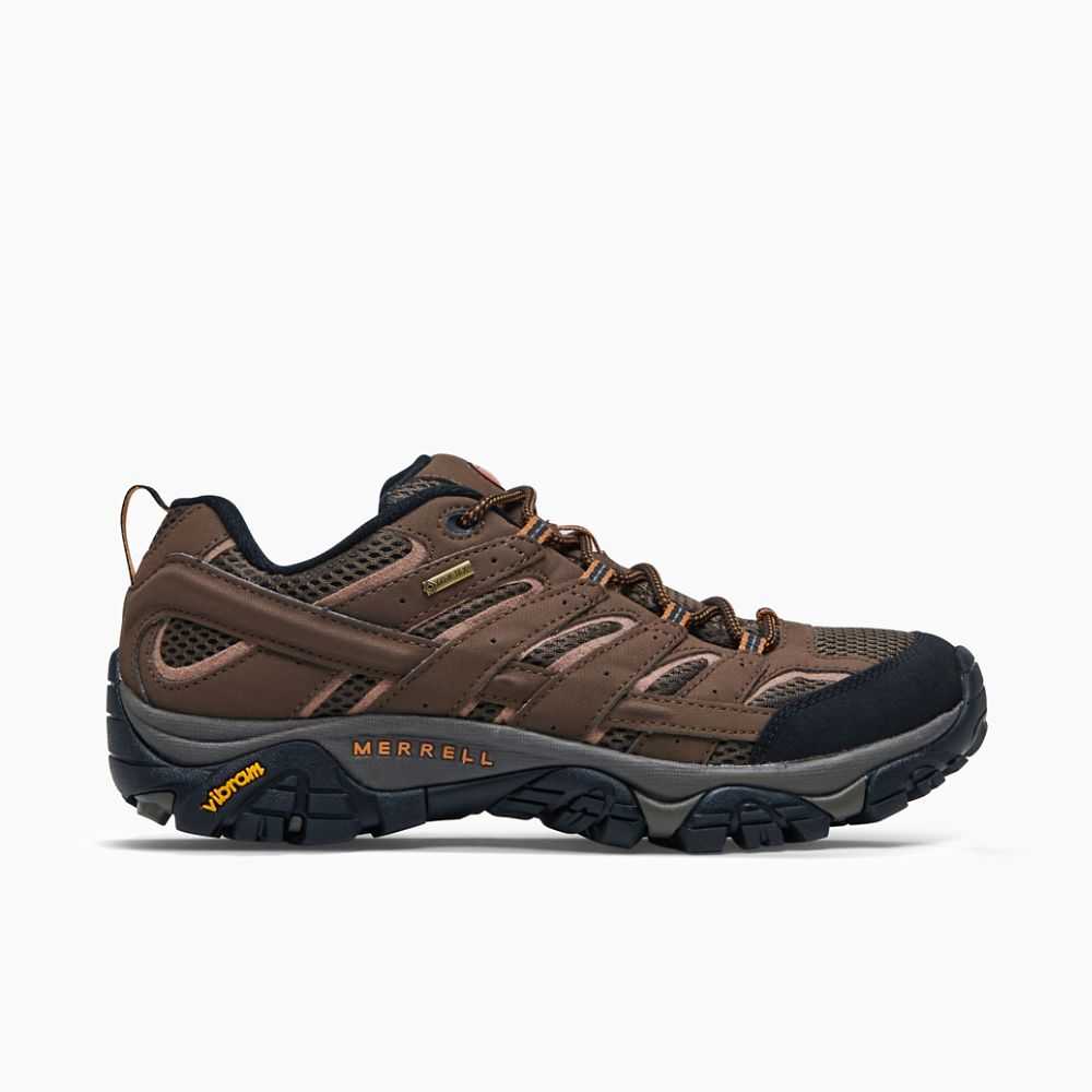 Men\'s Merrell Moab 2 GORE -TEX® Wide Width Hiking Shoes Brown | Israel-3128940