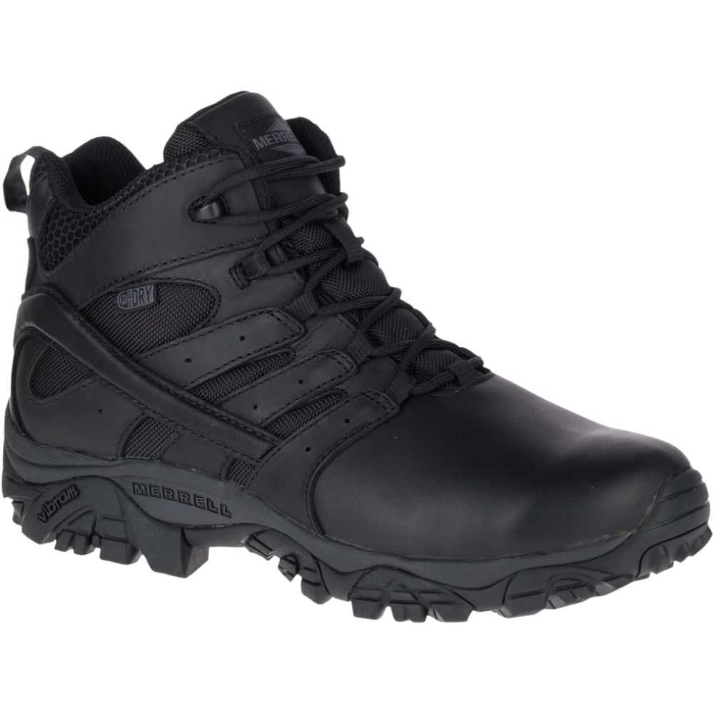 Men's Merrell Moab 2 Mid Tactical Response Waterproof Tactical Boots Black | Israel-041872