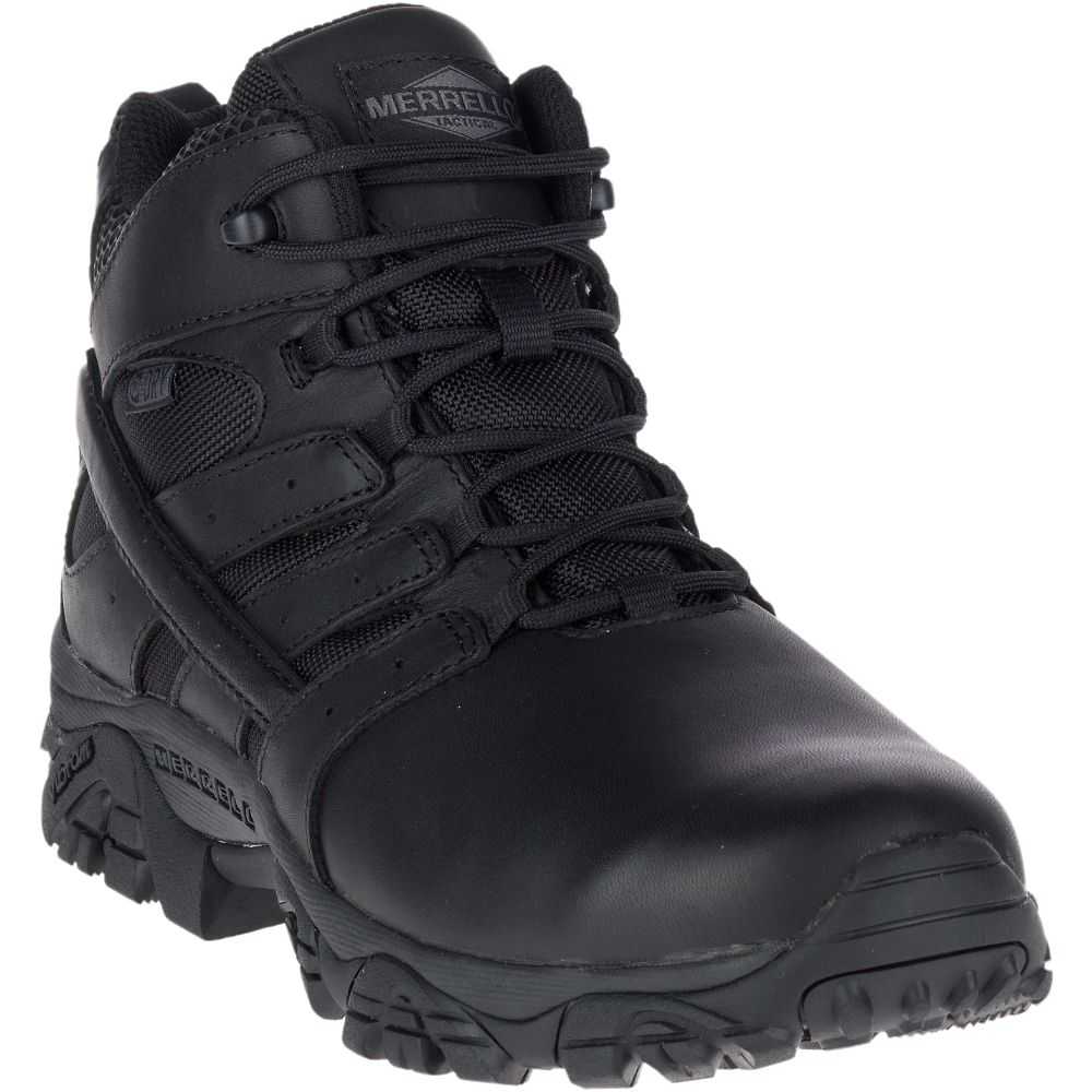 Men's Merrell Moab 2 Mid Tactical Response Waterproof Tactical Boots Black | Israel-041872