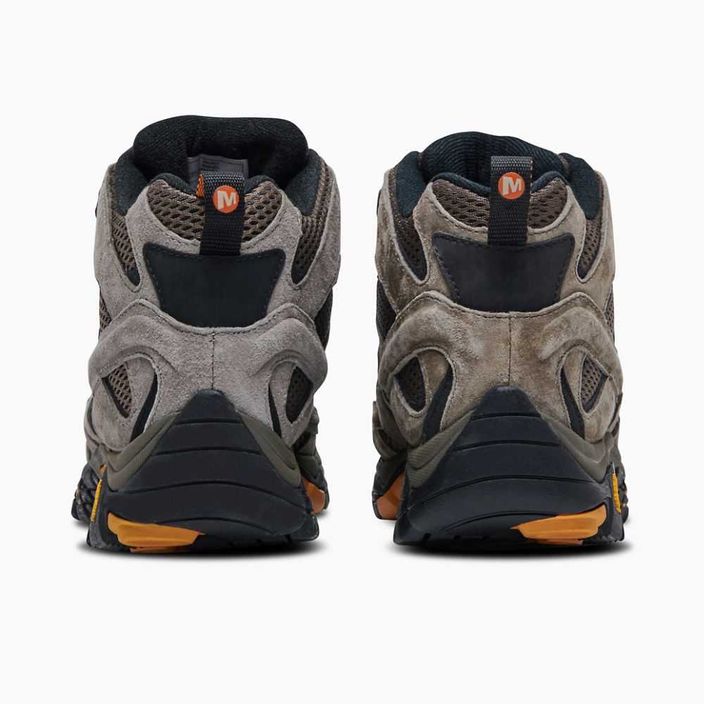 Men's Merrell Moab 2 Mid Ventilator Hiking Boots Dark Grey/Light Brown | Israel-849362