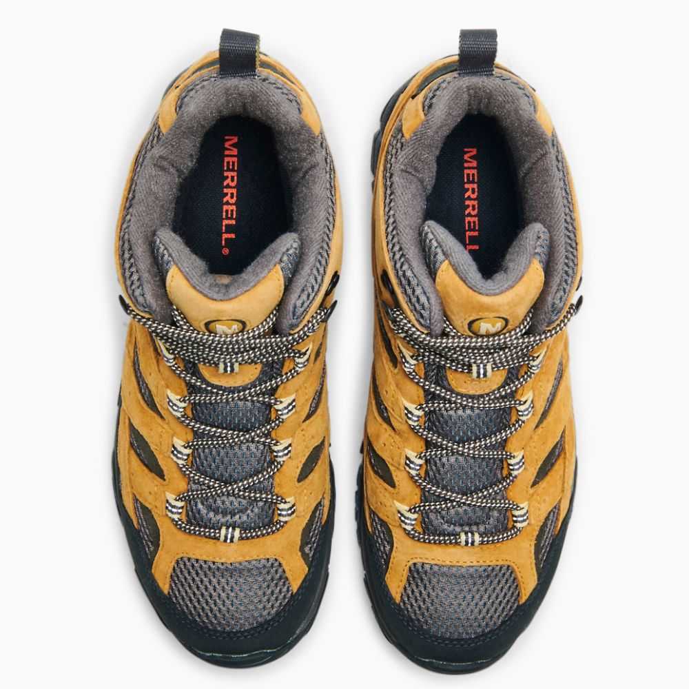 Men's Merrell Moab 2 Mid Waterproof Hiking Boots Gold | Israel-6107392