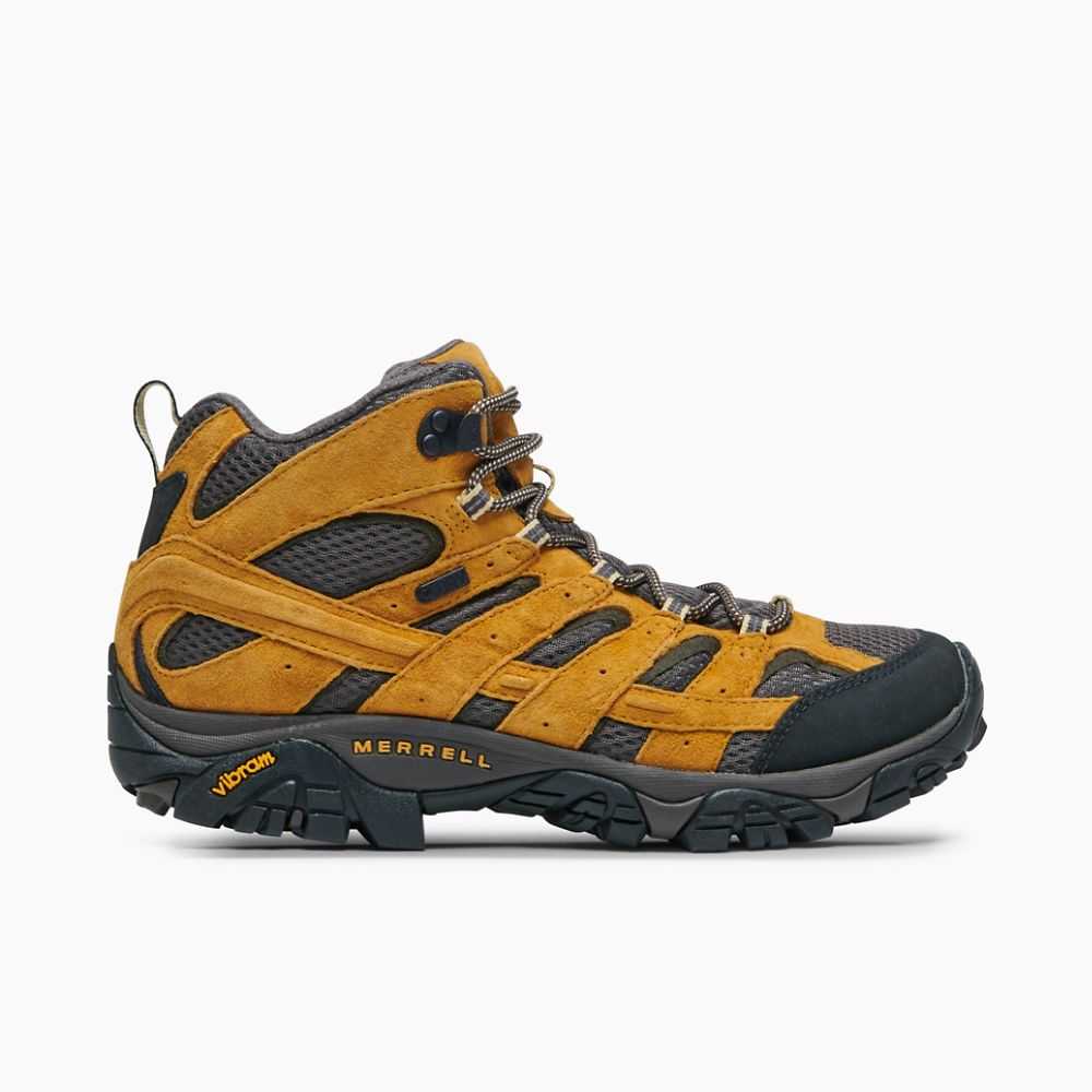 Men\'s Merrell Moab 2 Mid Waterproof Hiking Boots Gold | Israel-6107392