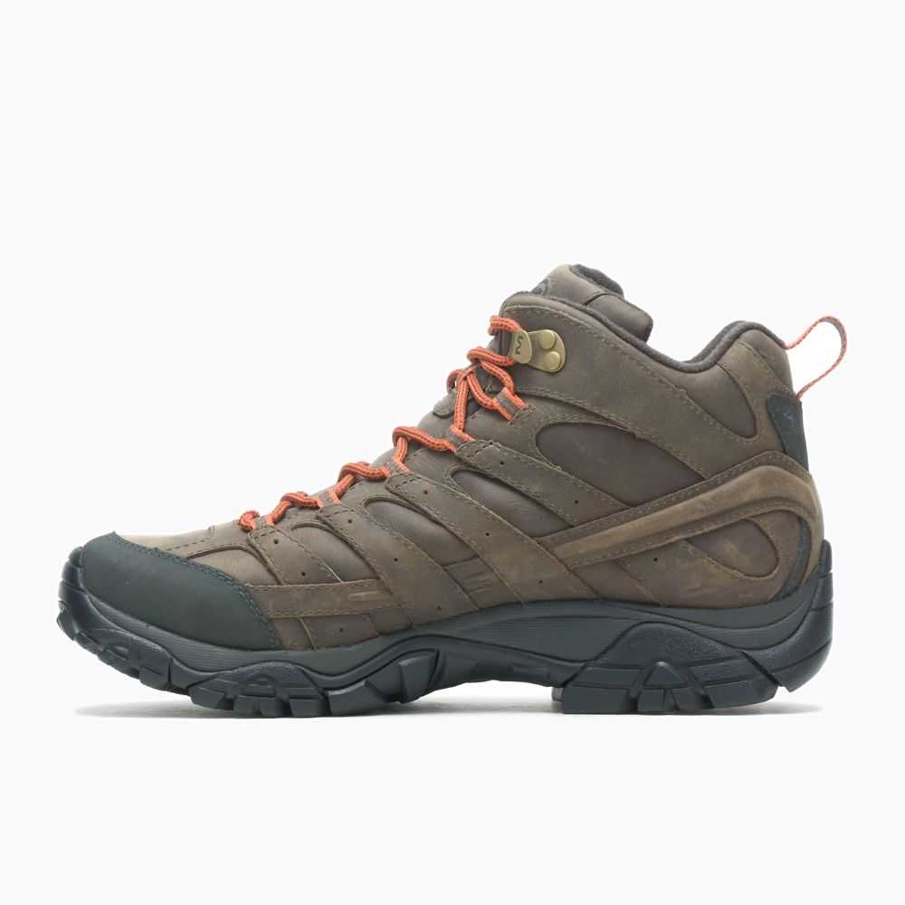 Men's Merrell Moab 2 Prime Mid Waterproof Wide Width Hiking Boots Brown | Israel-243870