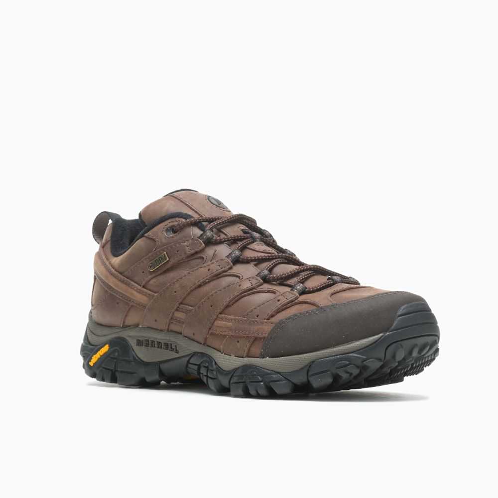 Men's Merrell Moab 2 Prime Waterproof Wide Width Hiking Shoes Brown | Israel-6102379