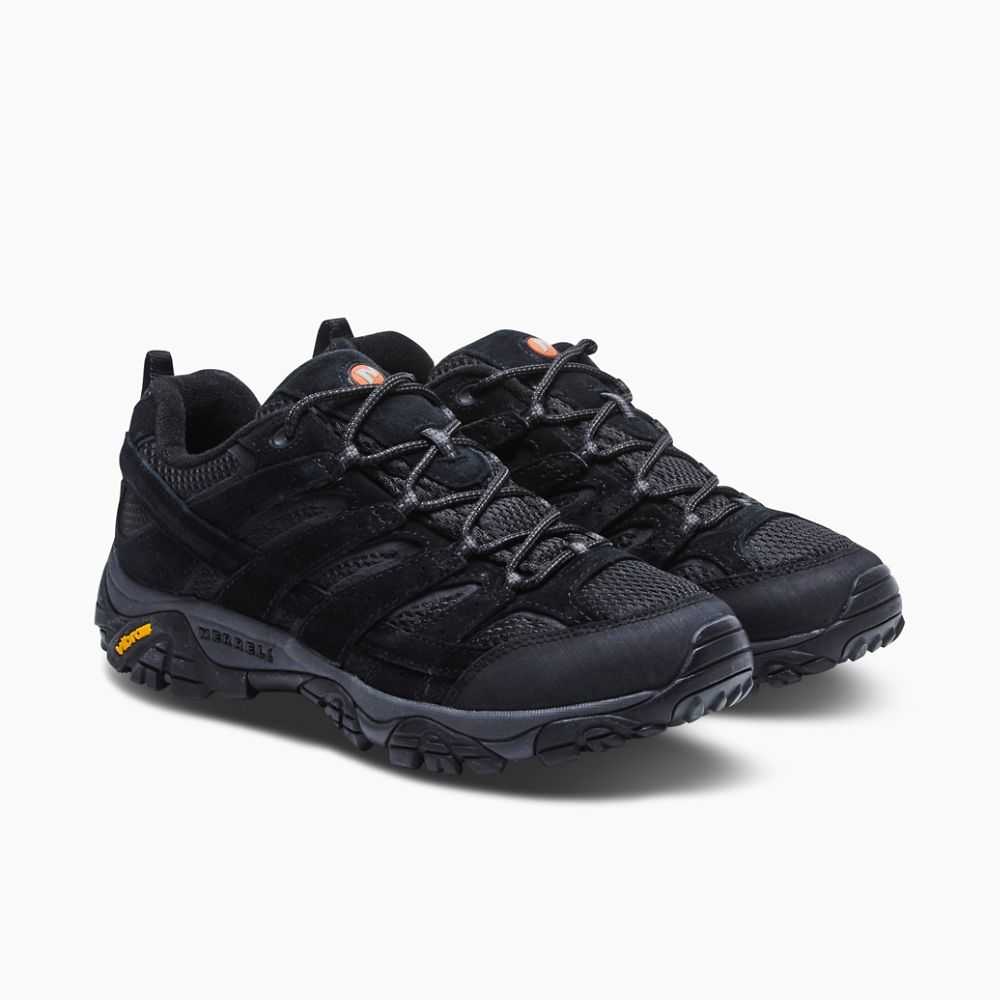 Men's Merrell Moab 2 Ventilator Wide Width Hiking Shoes Black | Israel-016397