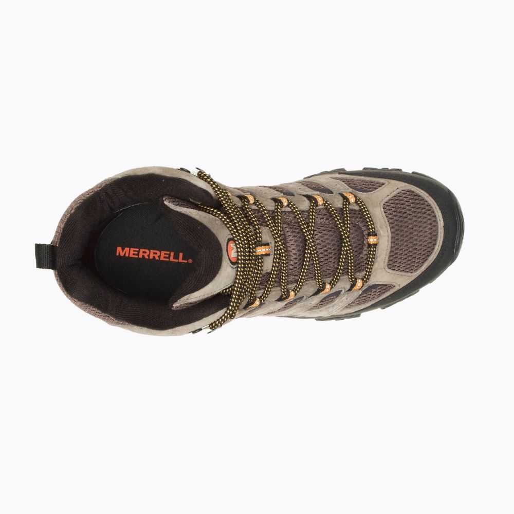 Men's Merrell Moab 3 Mid Hiking Boots Dark Grey/Light Brown | Israel-601437