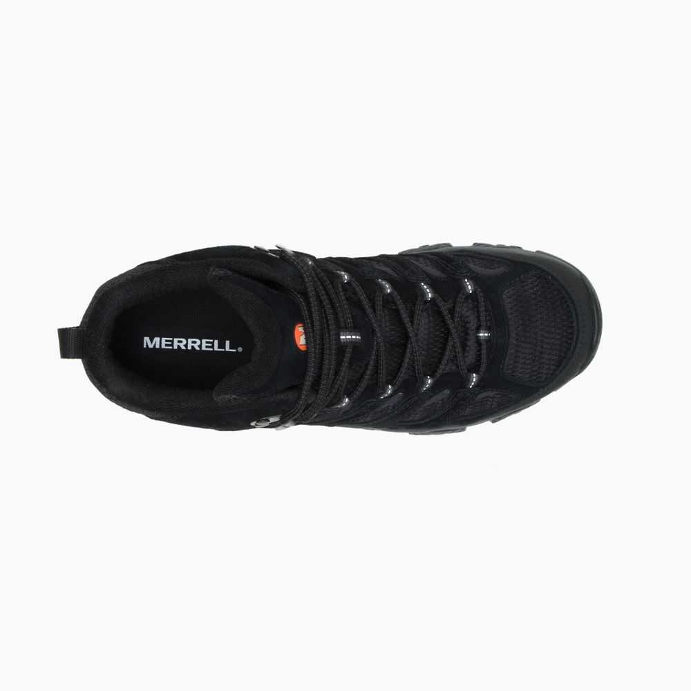 Men's Merrell Moab 3 Mid Wide Width Hiking Boots Black | Israel-479836