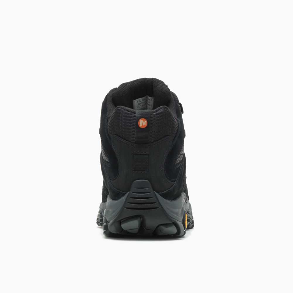 Men's Merrell Moab 3 Mid Wide Width Hiking Boots Black | Israel-479836