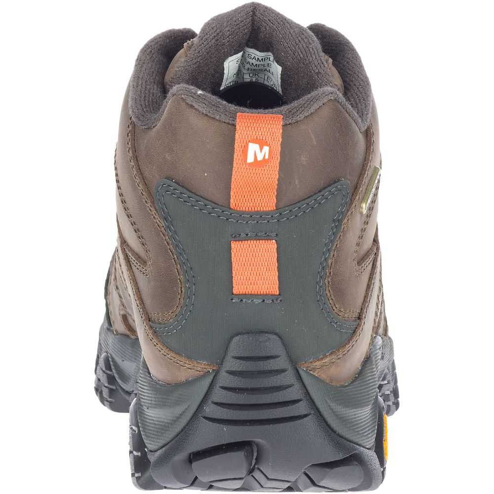 Men's Merrell Moab 3 Prime Mid Waterproof Wide Width Hiking Boots Brown | Israel-079642