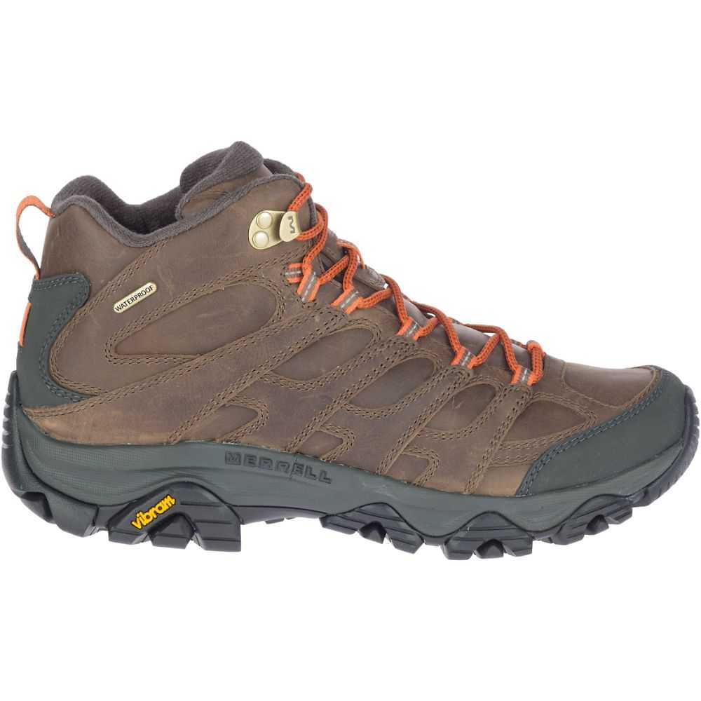 Men\'s Merrell Moab 3 Prime Mid Waterproof Wide Width Hiking Boots Brown | Israel-079642