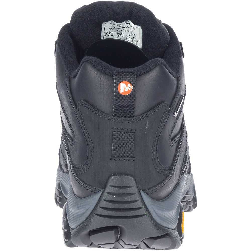 Men's Merrell Moab 3 Prime Mid Waterproof Hiking Boots Black | Israel-617920