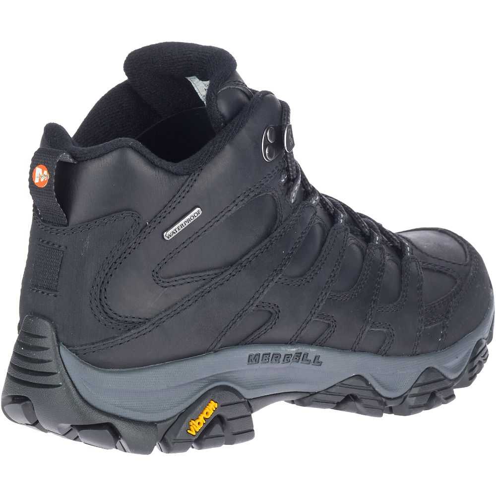 Men's Merrell Moab 3 Prime Mid Waterproof Hiking Boots Black | Israel-617920