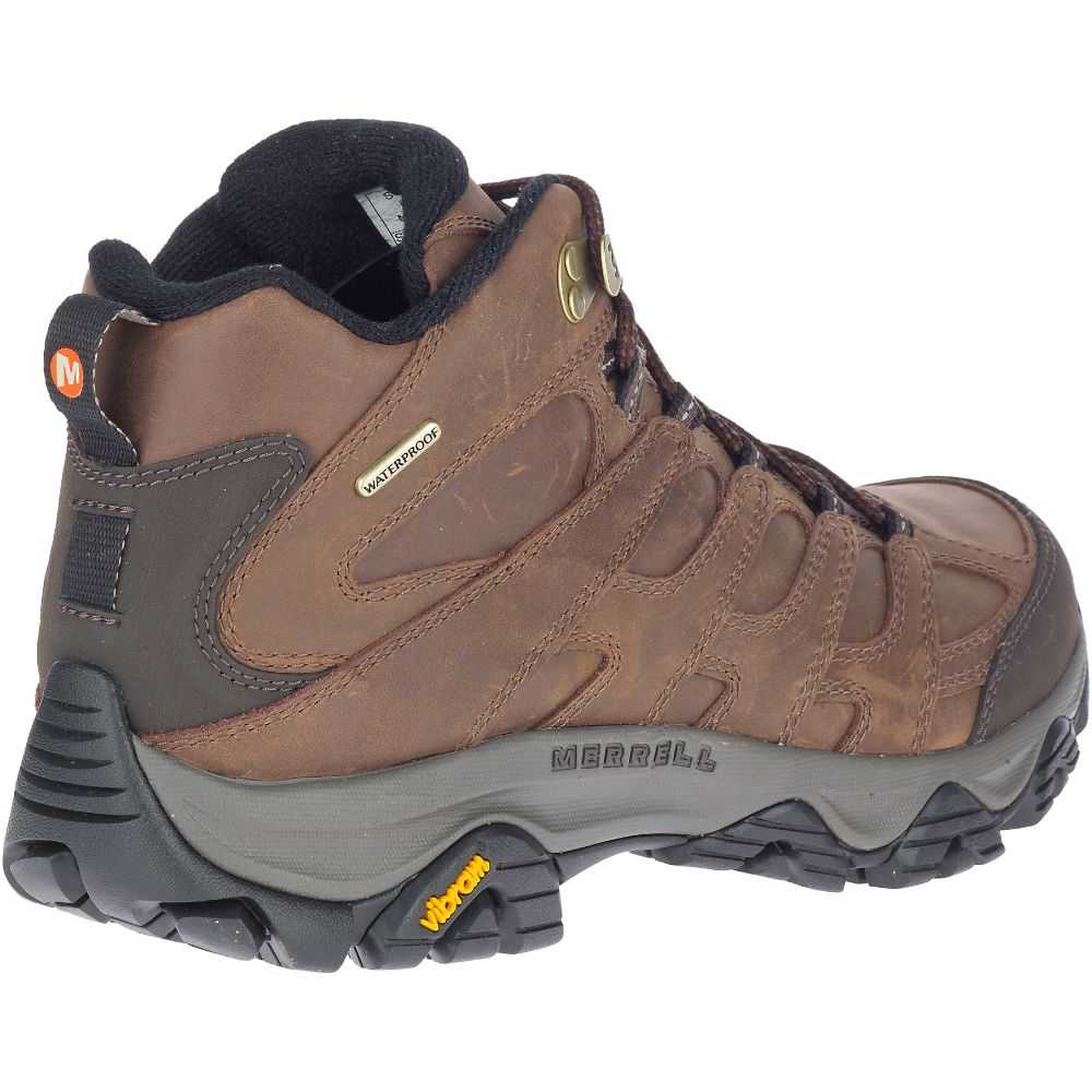 Men's Merrell Moab 3 Prime Mid Waterproof Hiking Boots Brown | Israel-732094