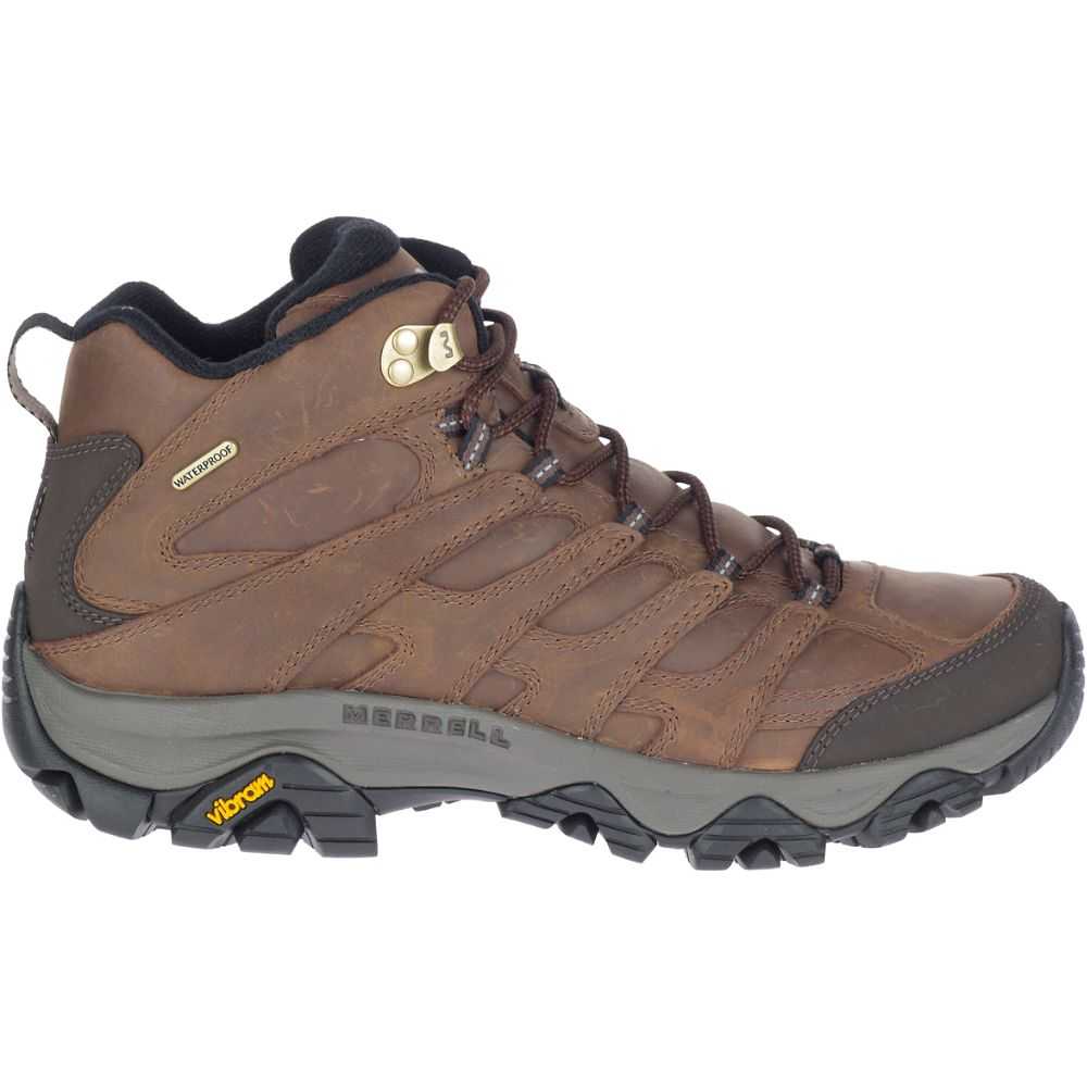 Men\'s Merrell Moab 3 Prime Mid Waterproof Hiking Boots Brown | Israel-732094