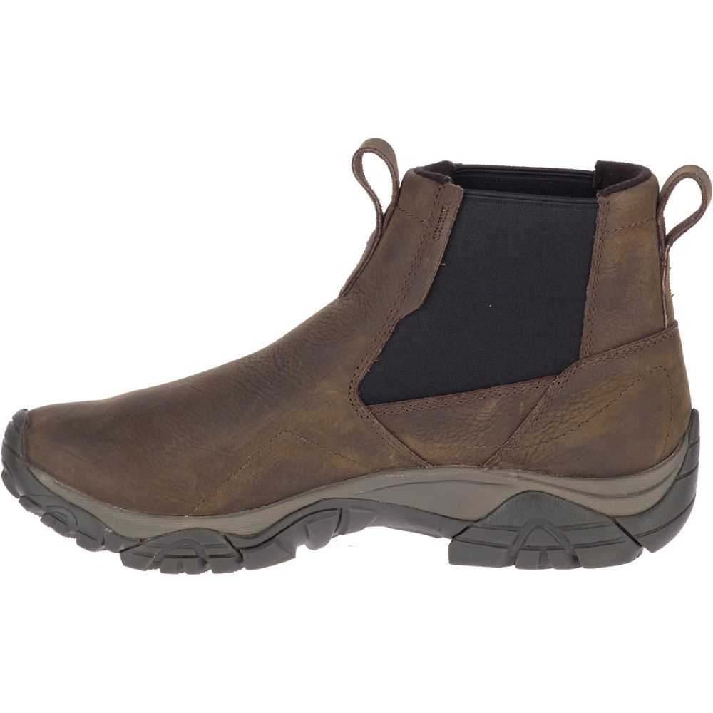 Men's Merrell Moab Adventure Chelsea Polar Waterproof Wide Width Winter Boots Brown | Israel-8063174