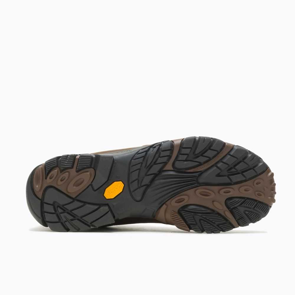 Men's Merrell Moab Adventure Mid Waterproof Wide Width Casual Boots Dark Brown | Israel-634092