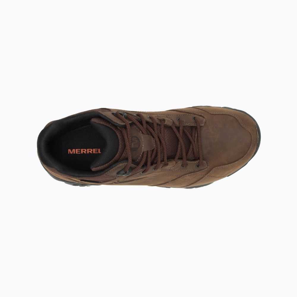 Men's Merrell Moab Adventure Mid Waterproof Wide Width Casual Boots Dark Brown | Israel-634092