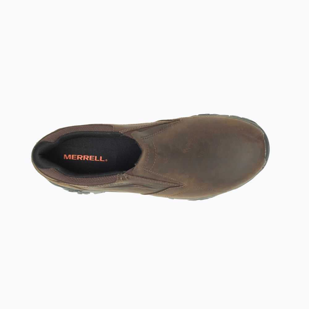 Men's Merrell Moab Adventure Moc Wide Width Casual Shoes Dark Brown | Israel-126974