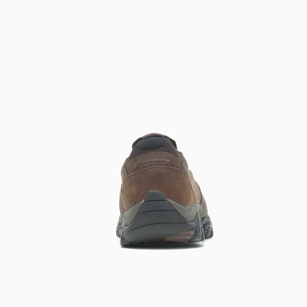 Men's Merrell Moab Adventure Moc Wide Width Casual Shoes Dark Brown | Israel-126974