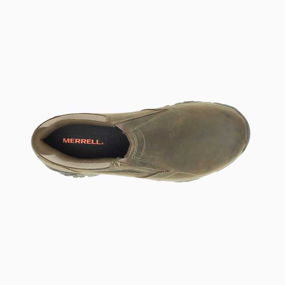 Men's Merrell Moab Adventure Moc Wide Width Casual Shoes Brown | Israel-410639