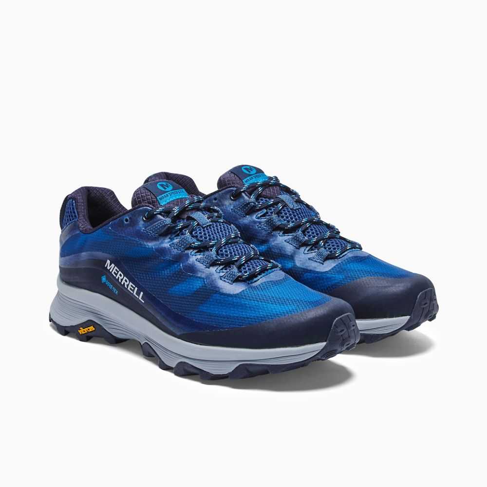 Men's Merrell Moab Speed GORE-TEX® Walking Shoes Navy | Israel-169384