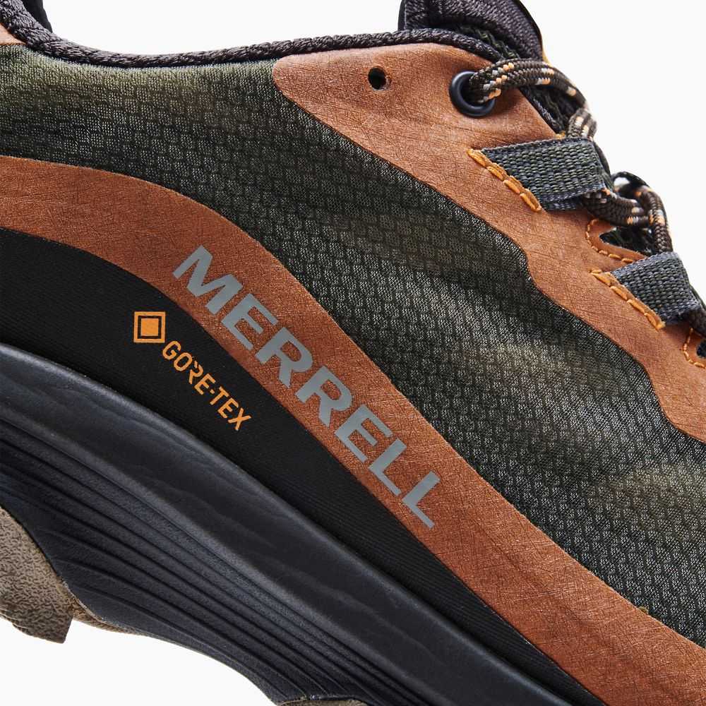 Men's Merrell Moab Speed GORE-TEX® Walking Shoes Dark Green | Israel-9486071