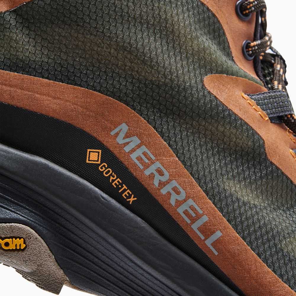 Men's Merrell Moab Speed Mid GORE-TEX® Hiking Boots Dark Green | Israel-148632