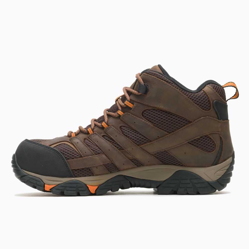 Men's Merrell Moab Vertex Mid Waterproof Comp Toe Work Boots Brown | Israel-362879