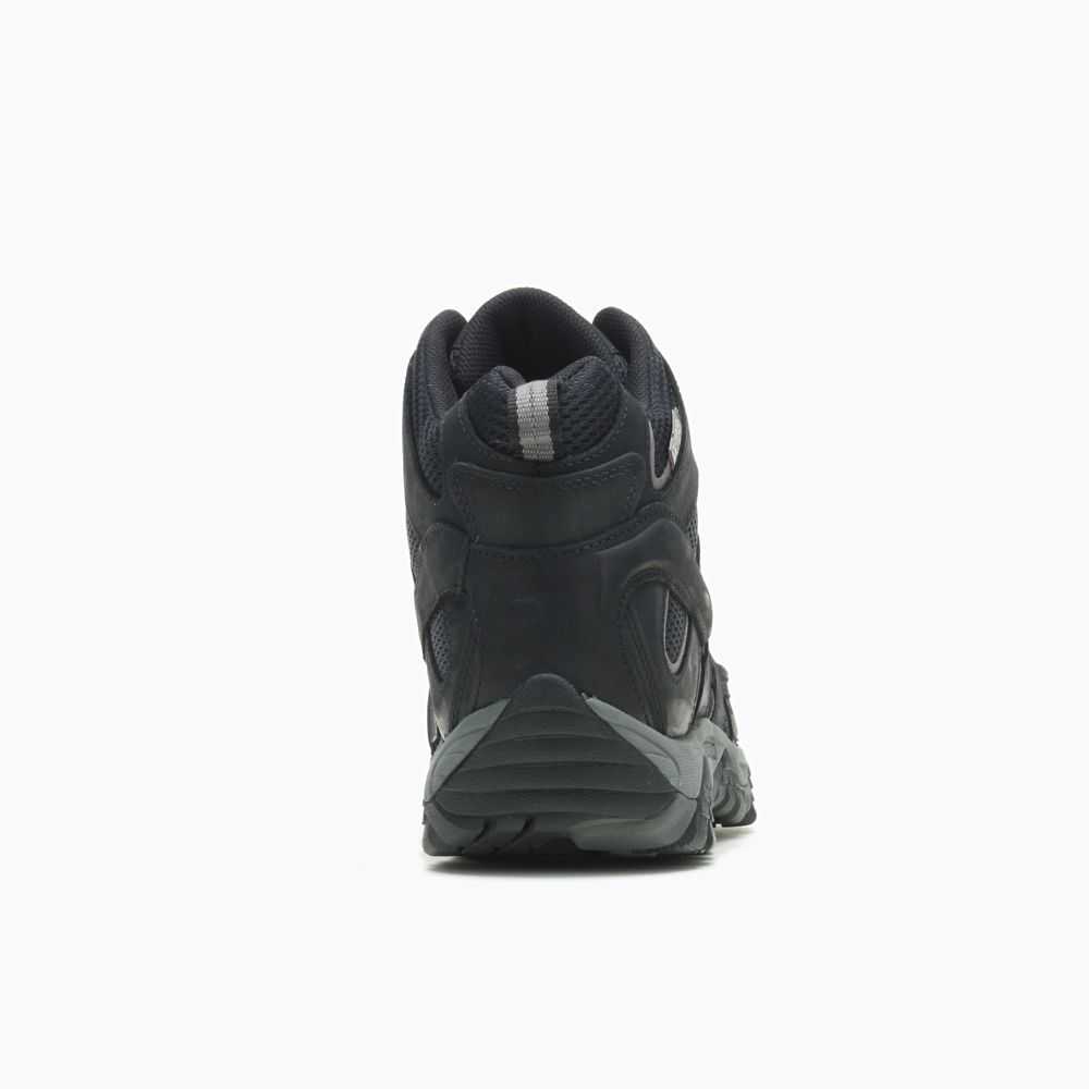 Men's Merrell Moab Vertex Mid Waterproof Comp Toe Work Boots Black | Israel-8326041