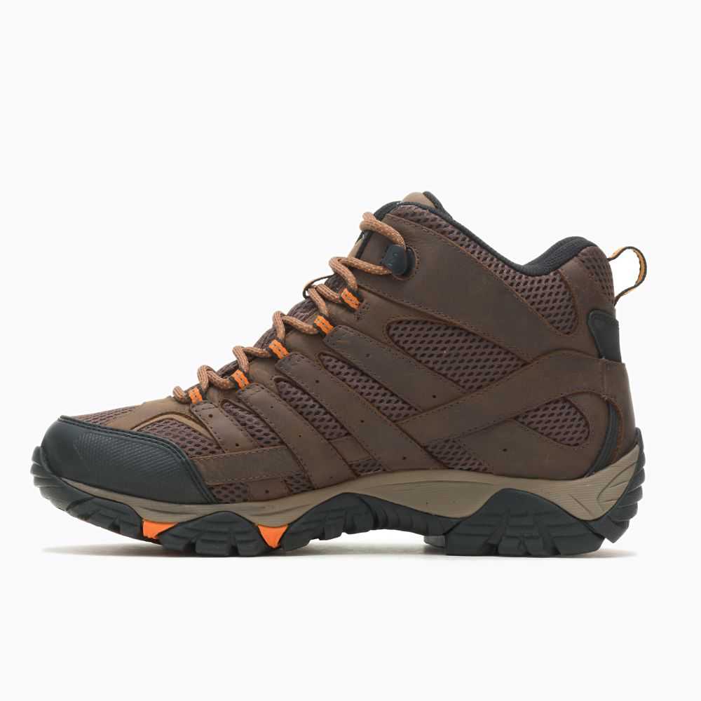 Men's Merrell Moab Vertex Mid Waterproof SR Work Boots Brown | Israel-9687103