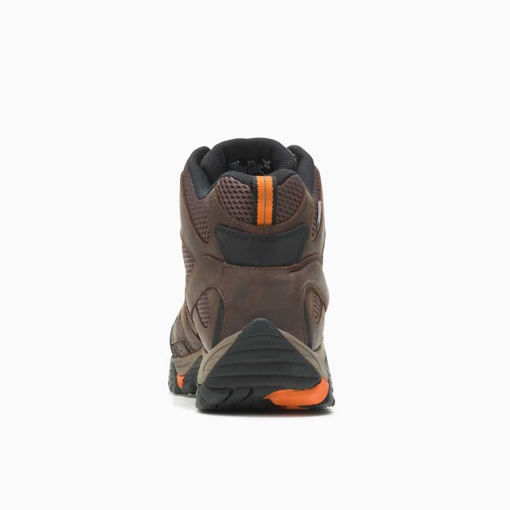 Men's Merrell Moab Vertex Mid Waterproof SR Work Boots Brown | Israel-9687103