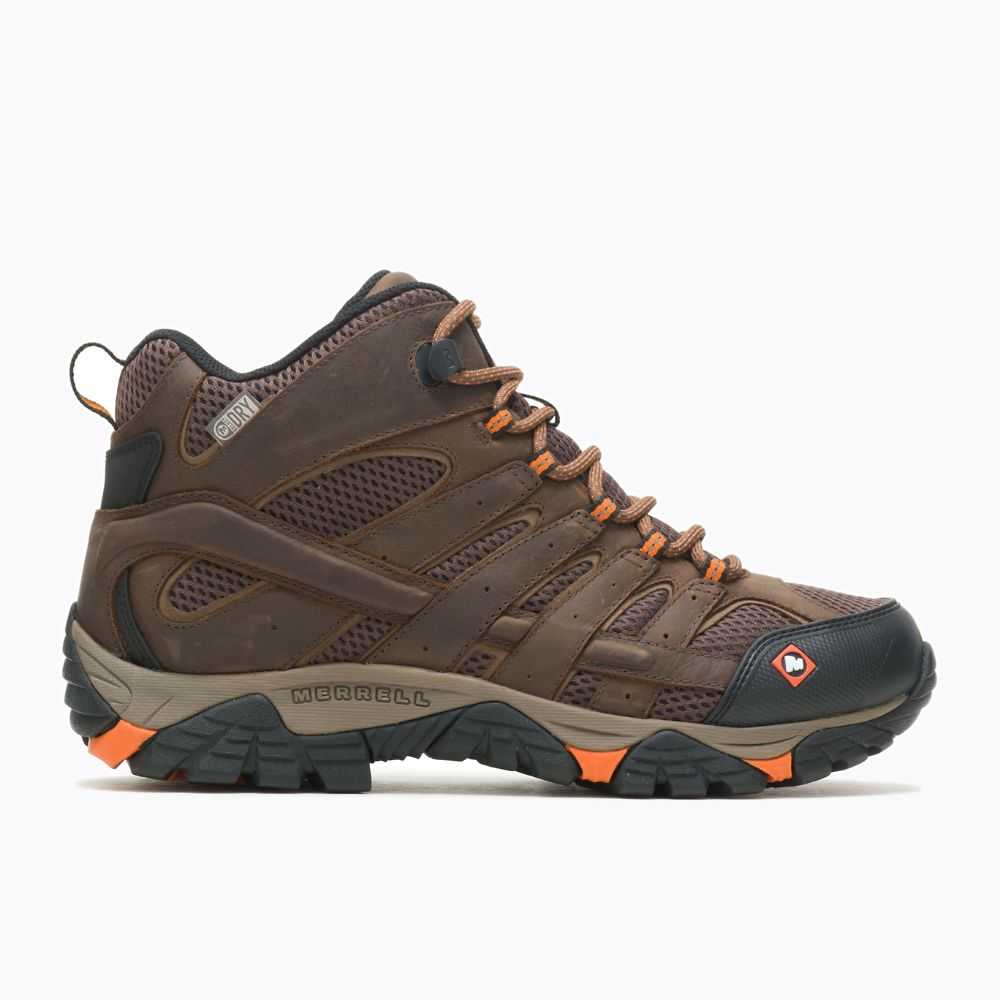 Men\'s Merrell Moab Vertex Mid Waterproof SR Work Boots Brown | Israel-9687103