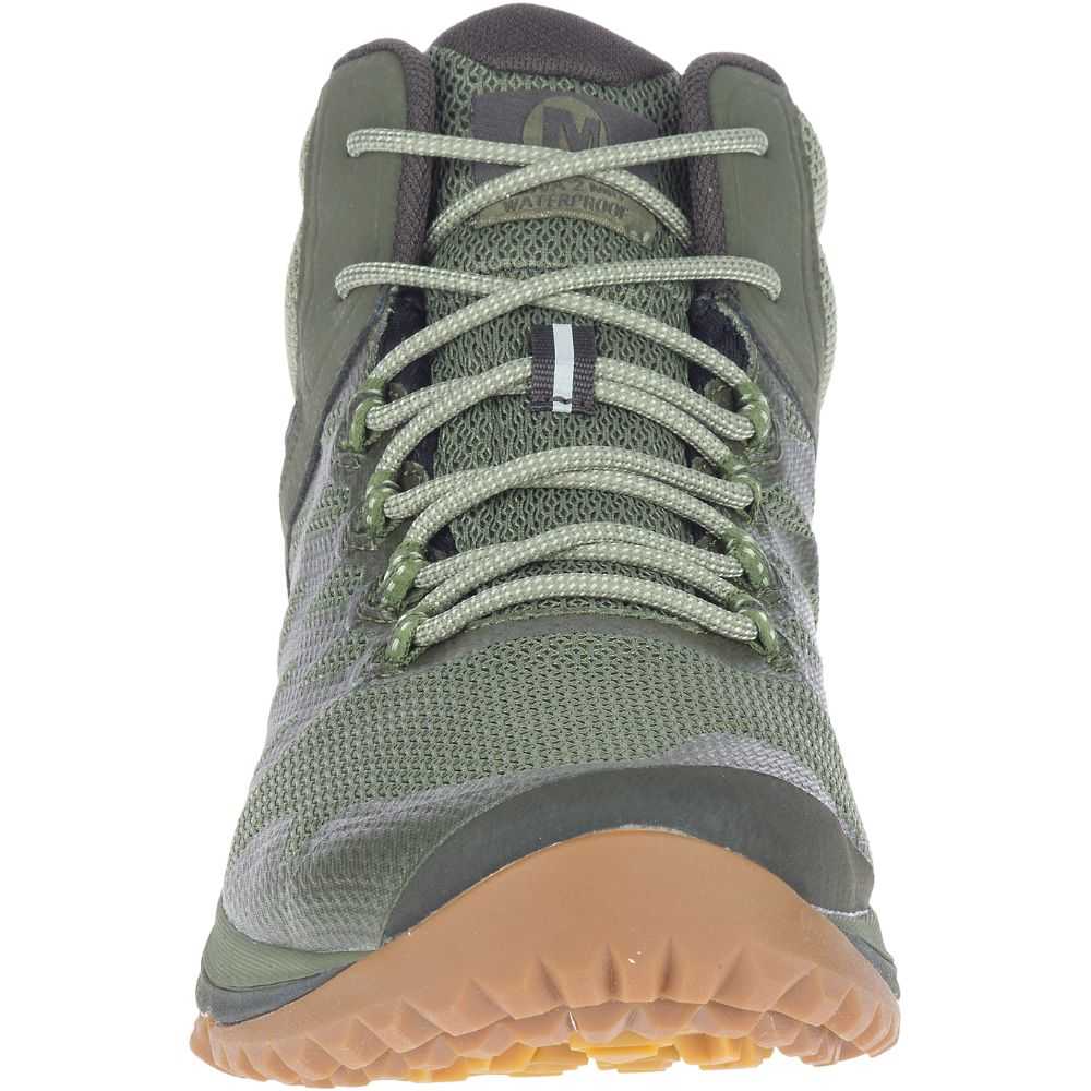 Men's Merrell Nova 2 Mid Waterproof Wide Width Hiking Boots Dark Green | Israel-2719638