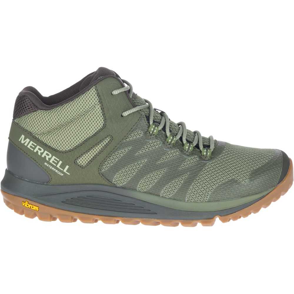 Men\'s Merrell Nova 2 Mid Waterproof Wide Width Hiking Boots Dark Green | Israel-2719638