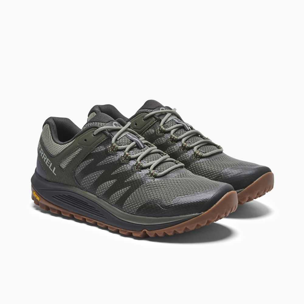 Men's Merrell Nova 2 Wide Width Walking Shoes Olive | Israel-890423