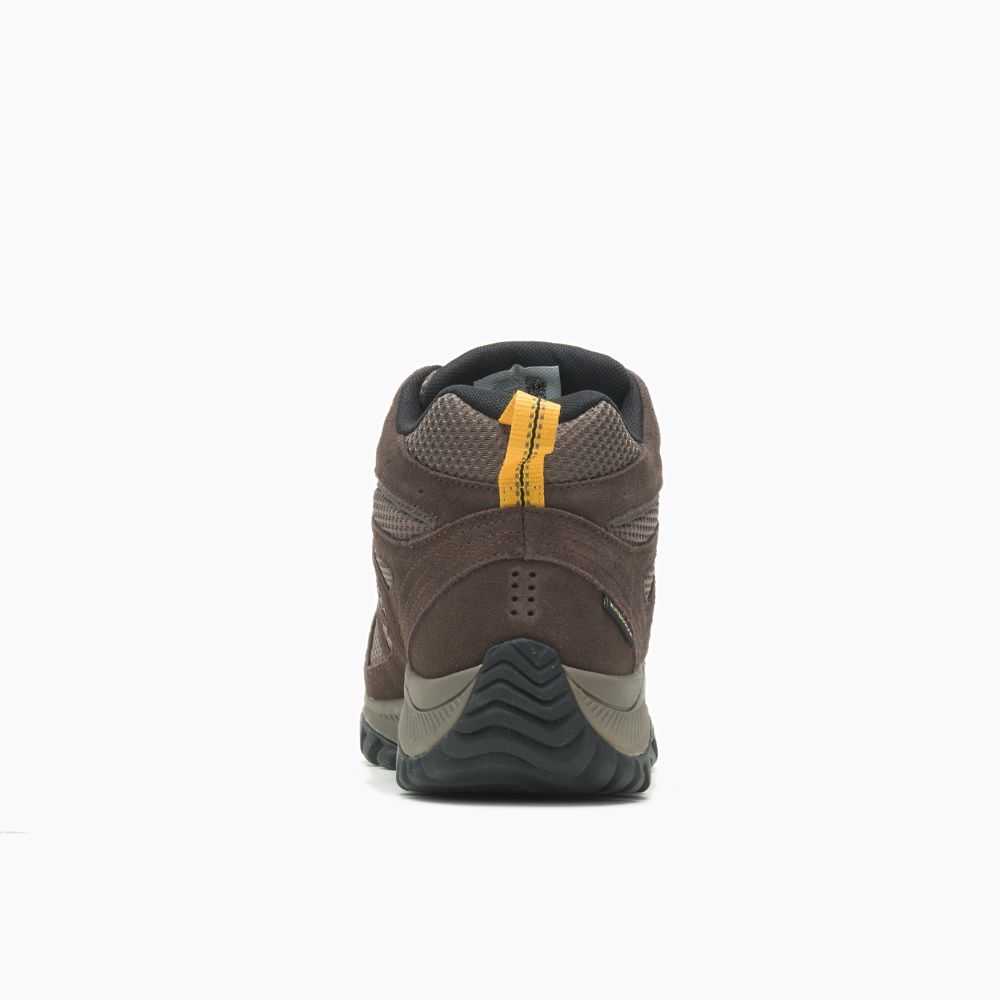 Men's Merrell Oakcreek Mid Waterproof Hiking Boots Dark Brown | Israel-169703