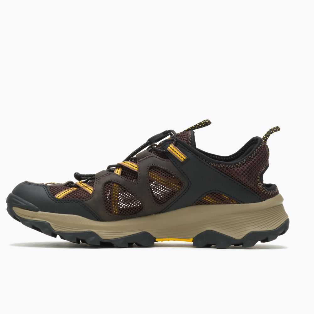 Men's Merrell Speed Strike Leather Sieve Sandals Dark Brown | Israel-1806279