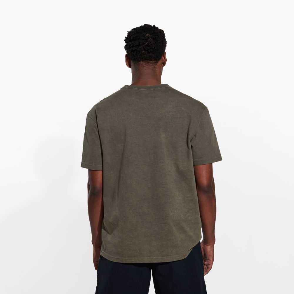 Men's Merrell Sunbaked T Shirts Olive | Israel-062491