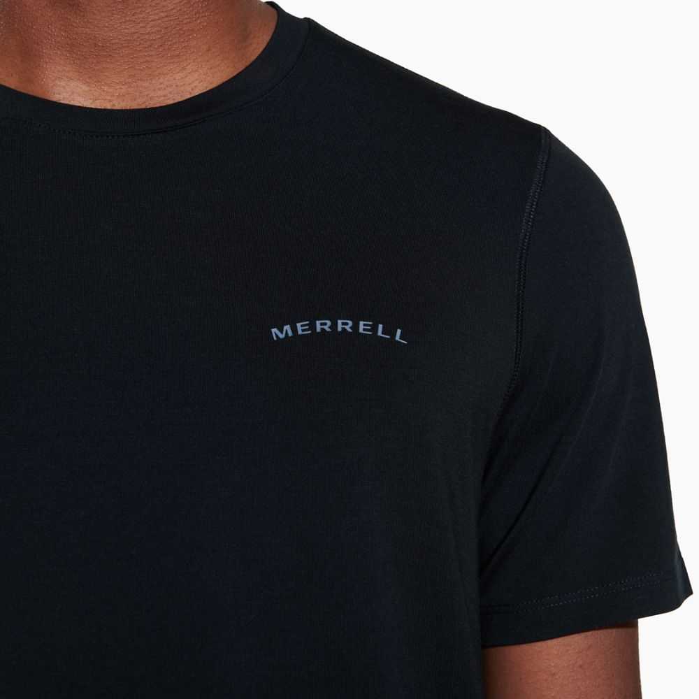 Men's Merrell Tencel T Shirts Black | Israel-378401