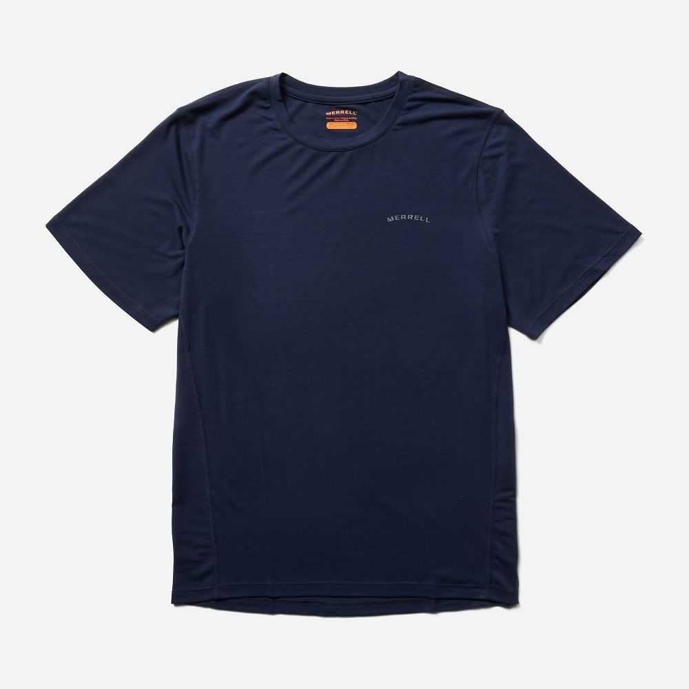 Men\'s Merrell Tencel T Shirts Navy | Israel-697241