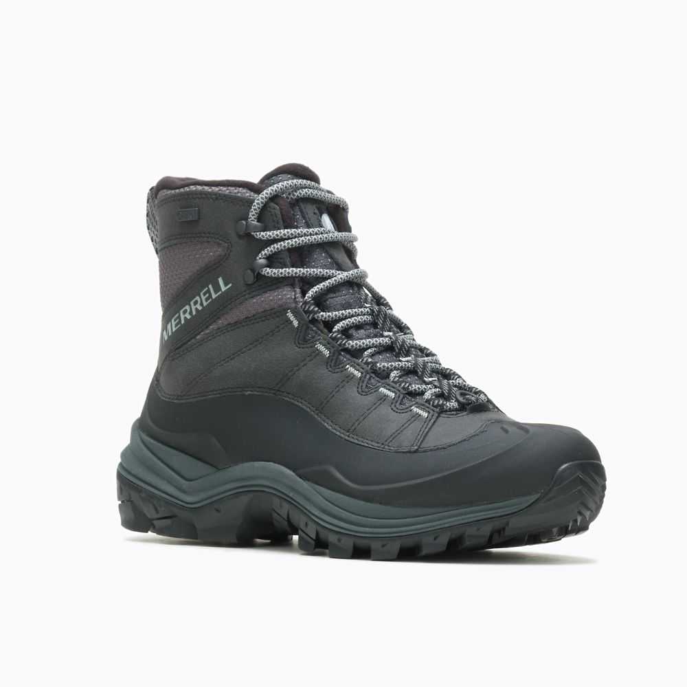 Men's Merrell Thermo Chill Mid Shell Waterproof Winter Boots Black | Israel-043861