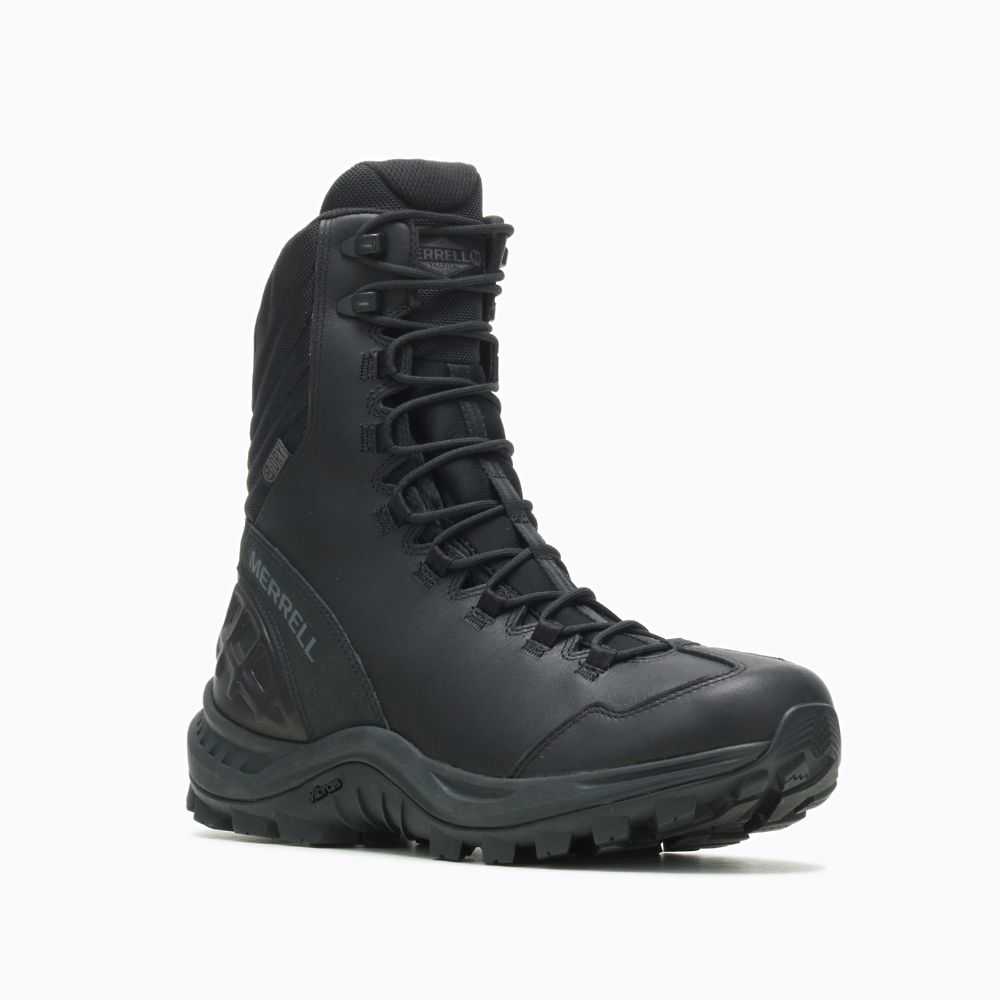 Men's Merrell Thermo Rhea Mid Waterproof Tactical Boots Black | Israel-801237