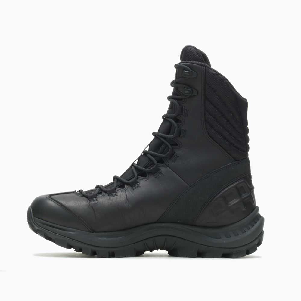 Men's Merrell Thermo Rhea Mid Waterproof Tactical Boots Black | Israel-801237