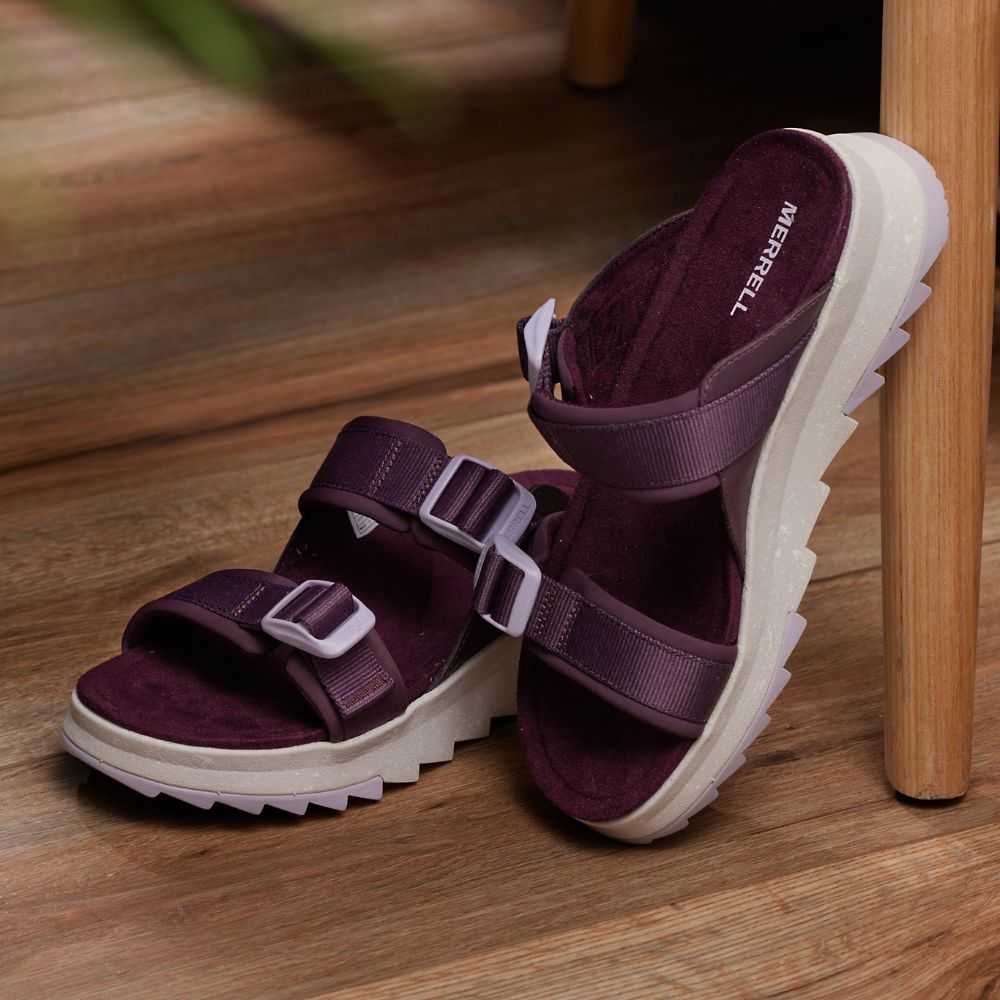 Women's Merrell Alpine Cush Sandals Burgundy | Israel-324769