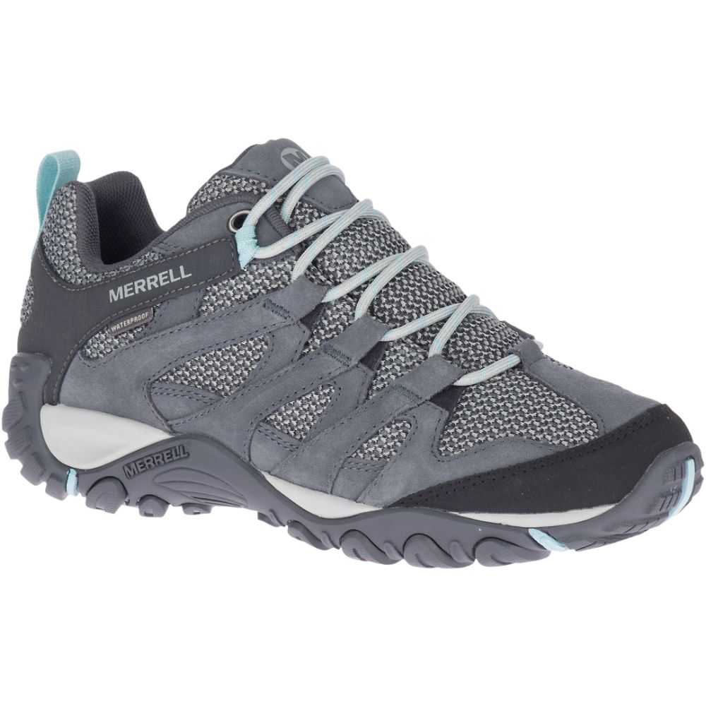 Women's Merrell Alverstone Waterproof Hiking Shoes Dark Grey | Israel-816239