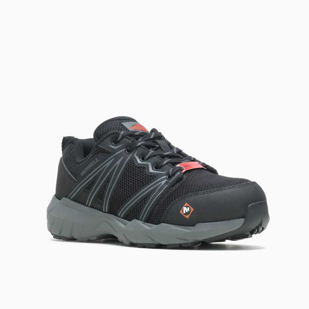 Women's Merrell Fullbench Superlite Alloy Toe Work Shoes Black | Israel-930461