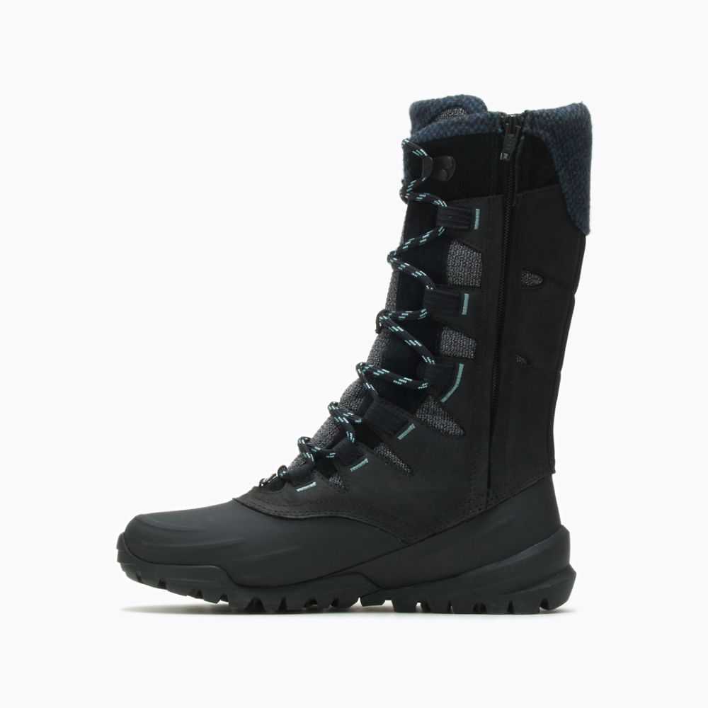 Women's Merrell Hermo Aurora 2 Tall Shell Waterproof Winter Boots Black | Israel-943180