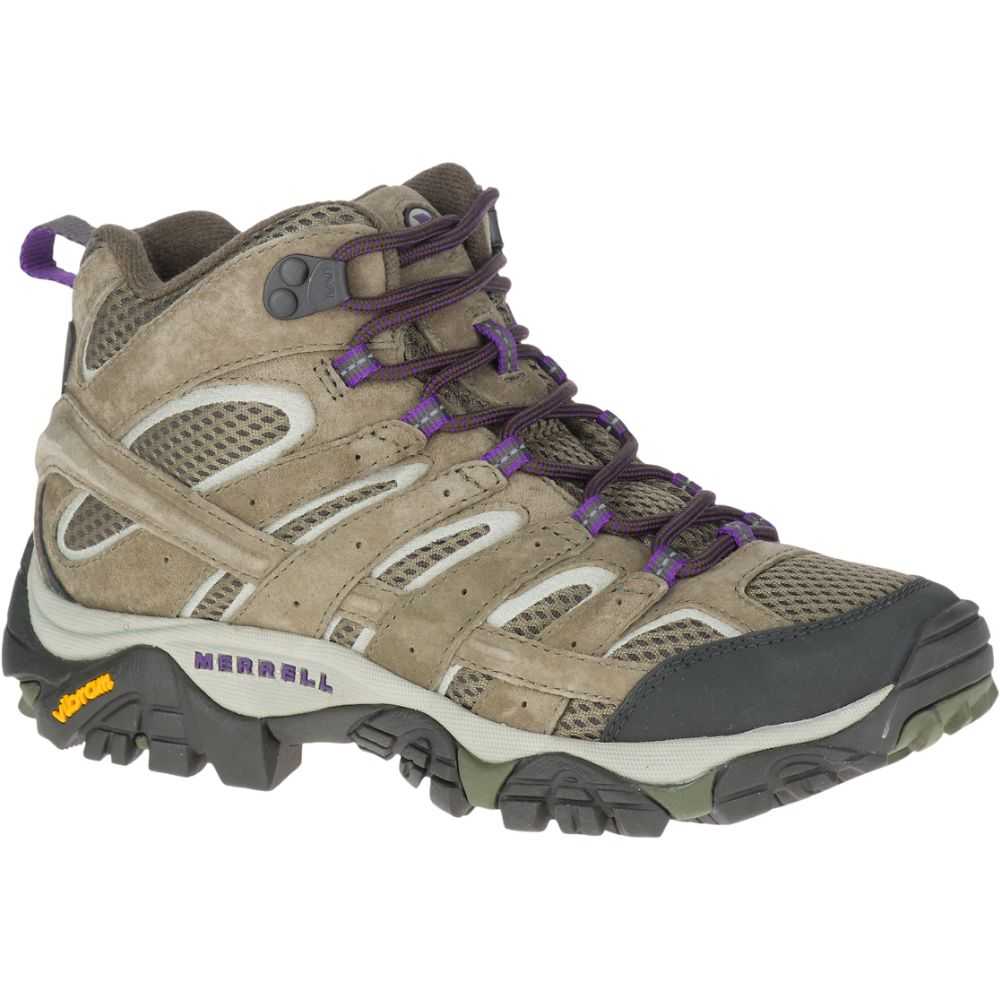 Women's Merrell Moab 2 Mid Ventilator Hiking Boots Olive | Israel-927416